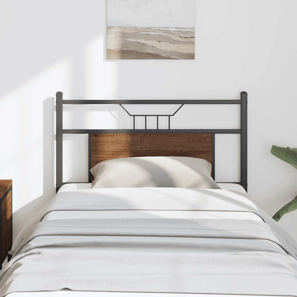 Cabecero de madera de ingeniería y acero marrón roble 90 cm Cabecero de madera de ingeniería y acero marrón roble 90 cm D