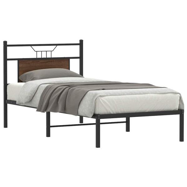 Estructura de cama sin colchón madera marrón roble 80x200 cm Estructura de cama sin colchón madera marrón roble 80x200 cm D