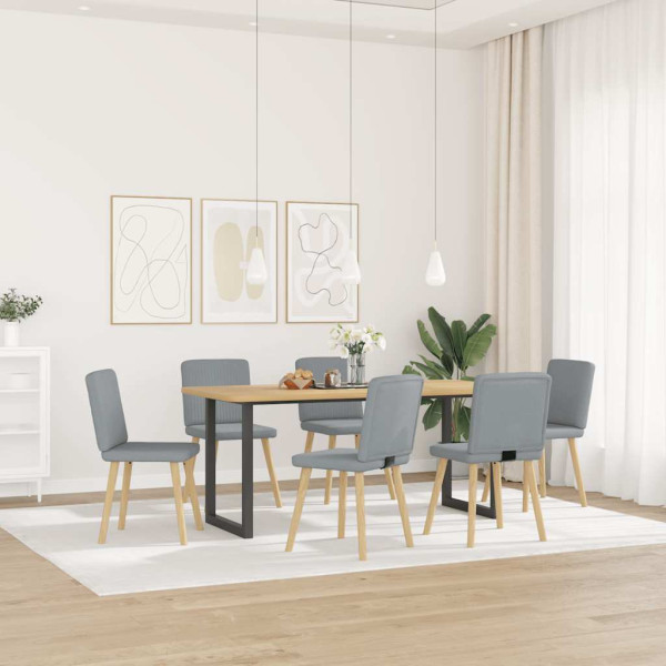 Sillas de comedor 6 unidades de tela gris claro Sillas de comedor 6 unidades de tela gris claro D