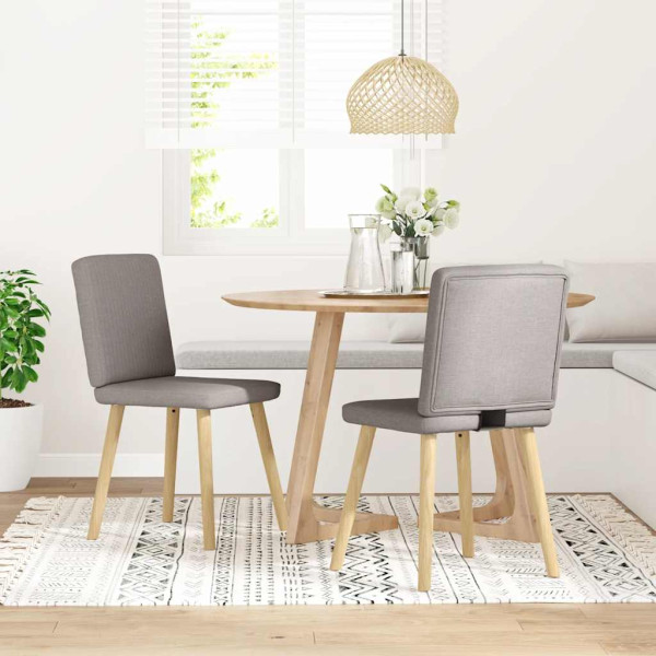 Sillas de comedor 2 unidades tela gris taupé Sillas de comedor 2 unidades tela gris taupé D