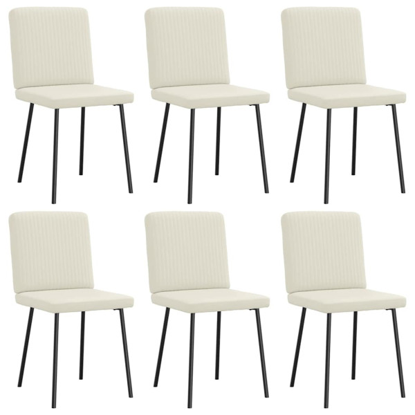 Sillas de comedor 6 unidades de terciopelo crema Sillas de comedor 6 unidades de terciopelo crema D