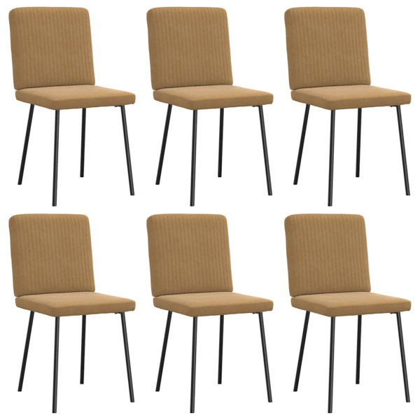 Sillas de comedor 6 unidades terciopelo marrón Sillas de comedor 6 unidades terciopelo marrón D