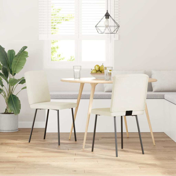 Sillas de comedor 2 unidades terciopelo crema Sillas de comedor 2 unidades terciopelo crema D