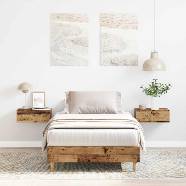 Estructura de cama sin colchón madera vieja 100x200 cm D