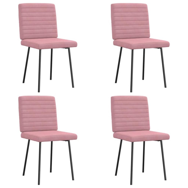 Sillas de comedor 4 unidades terciopelo rosa Sillas de comedor 4 unidades terciopelo rosa D