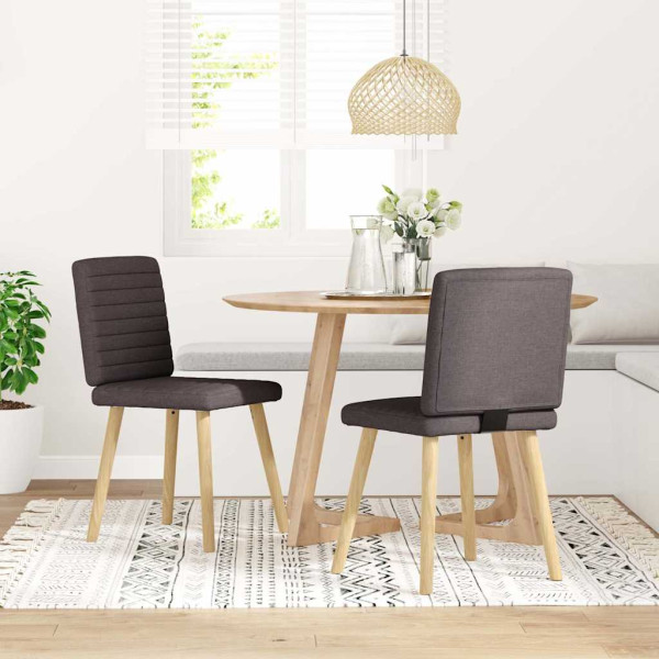 Sillas de comedor 2 unidades tela marrón oscuro D