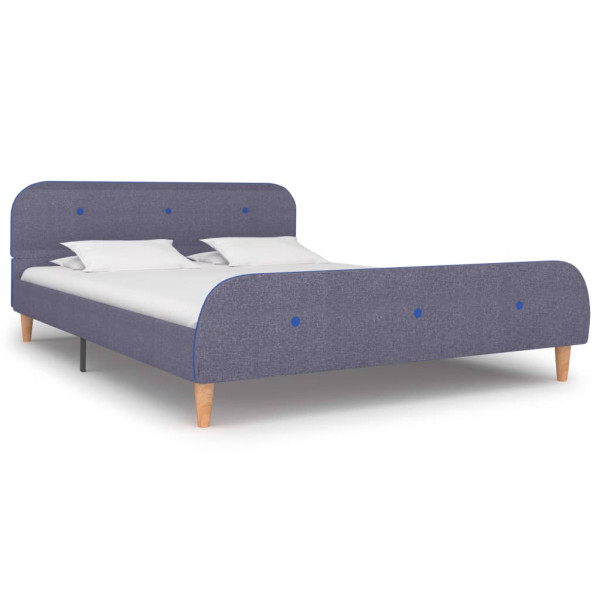 Estructura de cama sin colchón de tela gris claro 135x190 cm Estructura de cama sin colchón de tela gris claro 135x190 cm D