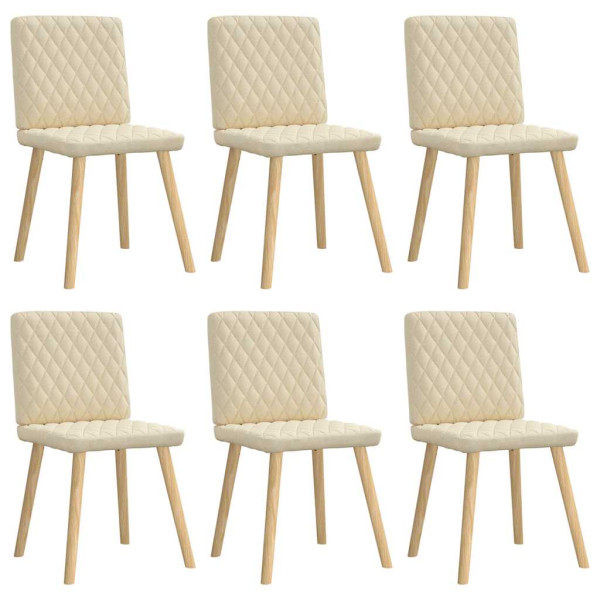 Sillas de comedor 6 unidades tela color crema Sillas de comedor 6 unidades tela color crema D