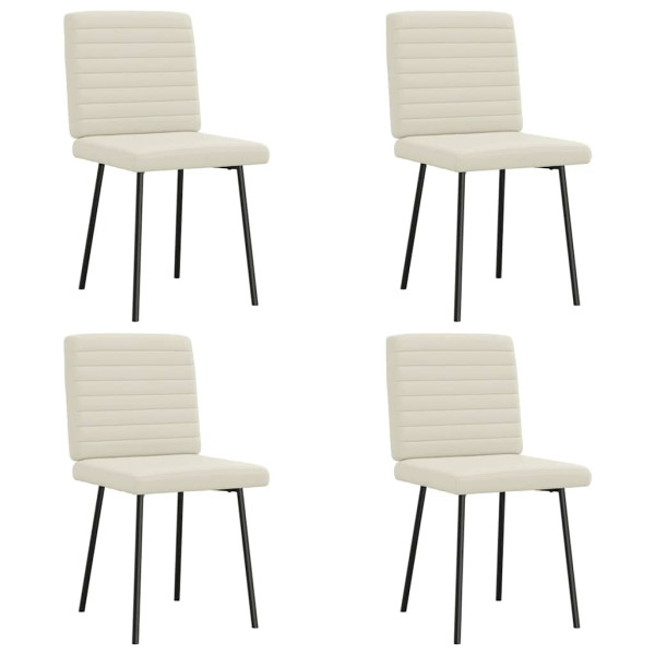 Sillas de comedor 4 unidades terciopelo crema Sillas de comedor 4 unidades terciopelo crema D