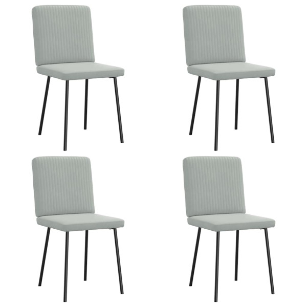 Sillas de comedor 4 unidades terciopelo gris claro Sillas de comedor 4 unidades terciopelo gris claro D