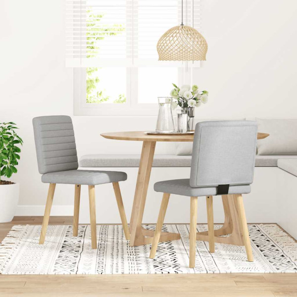 Sillas de comedor 2 uds tela gris nube Sillas de comedor 2 uds tela gris nube D