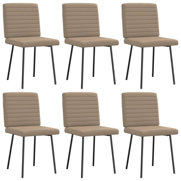 Sillas de comedor 6 unidades cuero sintético color capuchino Sillas de comedor 6 unidades cuero sintético color capuchino D