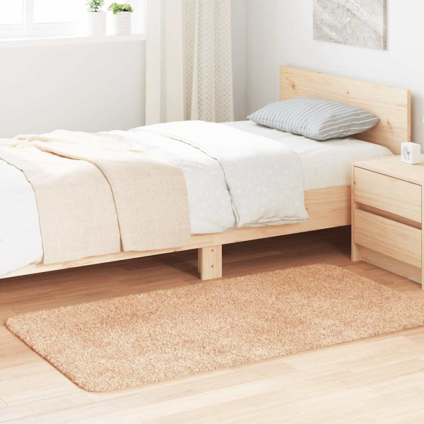 Alfombra peluda de pelo largo NAVARRA beige 80x150 cm Poliéster D