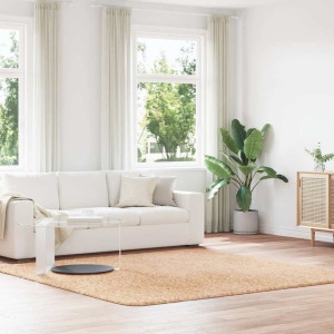 Alfombra peluda de pelo largo NAVARRA beige 240x240cm poliéster D