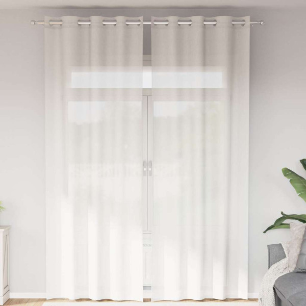 Cortinas de gasa con ojales 2 uds blanco Cortinas de gasa con ojales 2 uds blanco D