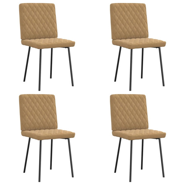 Sillas de comedor 4 unidades terciopelo marrón Sillas de comedor 4 unidades terciopelo marrón D