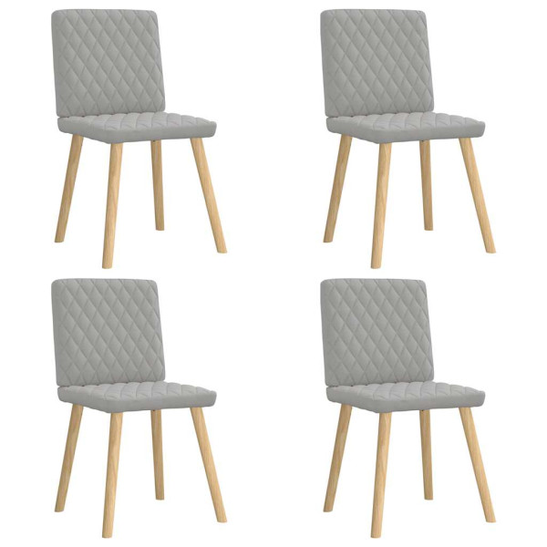 Sillas de comedor 4 uds tela gris nube Sillas de comedor 4 uds tela gris nube D