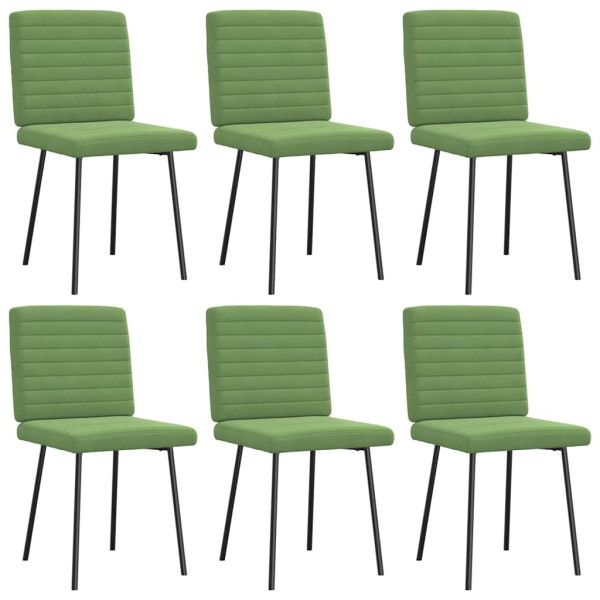 Sillas de comedor 6 unidades terciopelo verde claro D