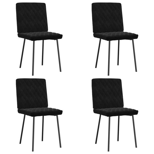 Sillas de comedor 4 unidades terciopelo negro Sillas de comedor 4 unidades terciopelo negro D