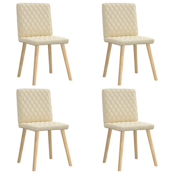 Sillas de comedor 4 unidades tela color crema Sillas de comedor 4 unidades tela color crema D
