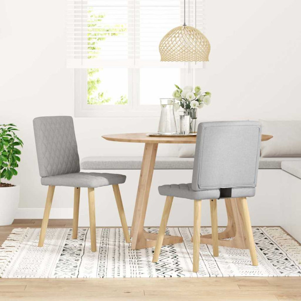 Sillas de comedor 2 uds tela gris nube Sillas de comedor 2 uds tela gris nube D