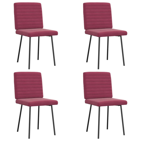Sillas de comedor 4 unidades terciopelo rojo tinto D