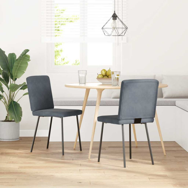 Sillas de comedor 2 unidades terciopelo gris oscuro Sillas de comedor 2 unidades terciopelo gris oscuro D