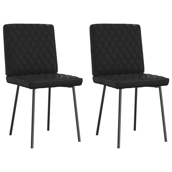 Sillas de comedor 2 unidades cuero sintético negro Sillas de comedor 2 unidades cuero sintético negro D