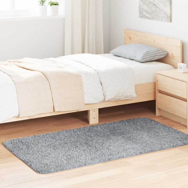 Alfombra de pelo largo NAVARRA gris plata 80x150 cm poliéster D