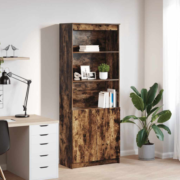 Aparador alto madera de ingeniería roble ahumado 70x35x180 cm D