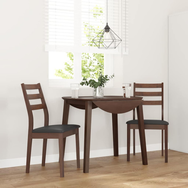 Sillas de comedor con cojines 2 uds madera maciza marrón caucho Sillas de comedor con cojines 2 uds madera maciza marrón caucho D