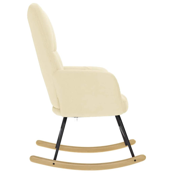 Silla mecedora de tela color crema M 5