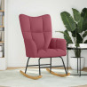 Silla mecedora de tela rojo vino tinto 3