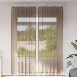 Cortinas da junta com 2 pcs castanhos claros 140x260 cm D