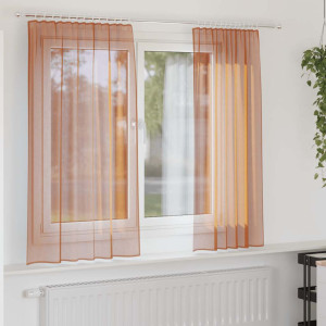 Cortinas de gasa con trabillas 2 uds terracota 140x175 cm D