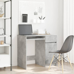 Escritorio gris hormigón 86x49x76 cm madera de ingeniería D