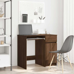 Escritorio roble marrón 86x49x76 cm madera de ingeniería D