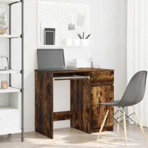 Escritorio roble ahumado 86x49x76 cm madera de ingeniería D