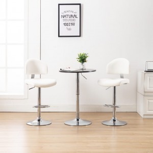 Taburete de cocina cuero sintético blanco D