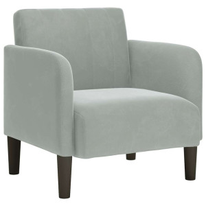 Sillón con reposabrazos Terciopelo Gris Claro 54 cm D