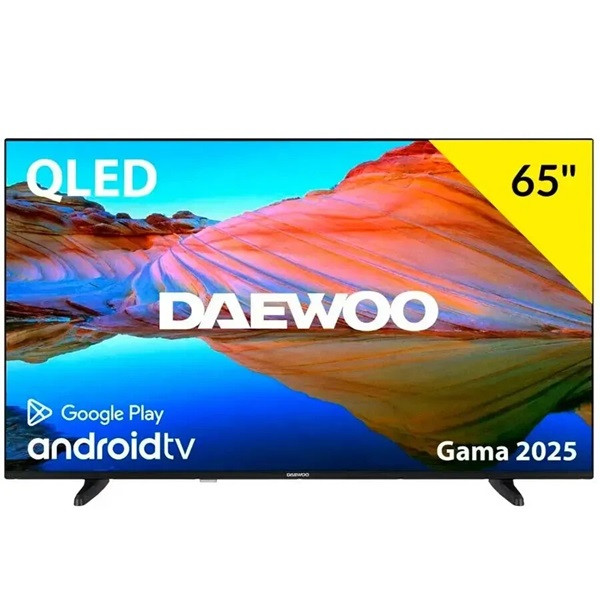 Smart TV DAEWOO 65" 4K QLED UHD 65DM72UAQP negro D