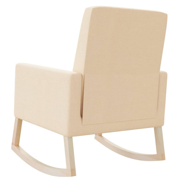 Silla mecedora de tela crema M 5