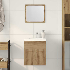 Juego de muebles baño 2 piezas madera ingeniería roble artisan D