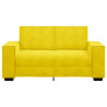 Sofá de 2 plazas terciopelo amarillo 120 cm 4