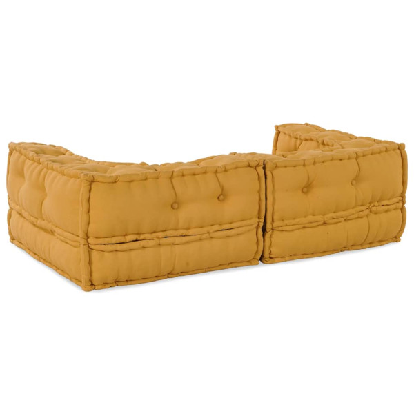 Puf modular de tela amarillo 140x70x36 M 4