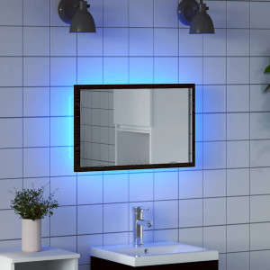 Espejo de baño con luces LED  roble negro 60x8.5x37 cm D