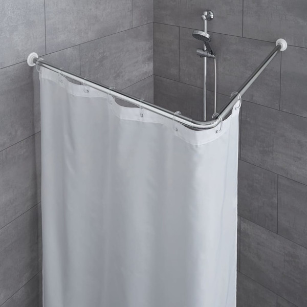 Kleine Wolke Barra esquinera para cortina de ducha cromado 90x90 cm D