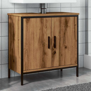 Armario lavabo baño madera ingeniería roble artisan 60x30x60 cm D