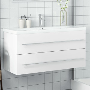 Mueble de baño con lavabo integrado blanco D