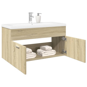 Mueble de baño con lavabo integrado roble Sonoma D